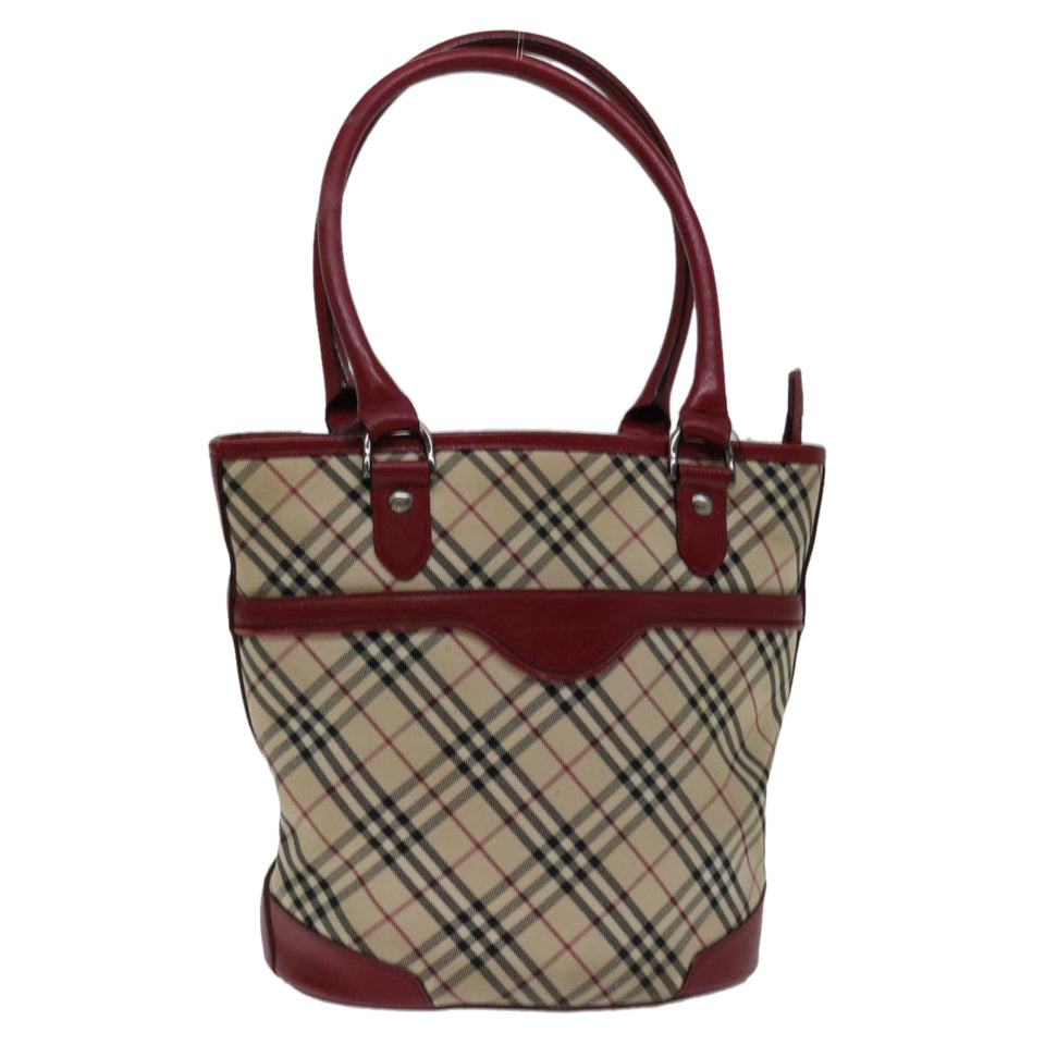 Luxury Burberry Nova Check Shoulder Bag Canvas Beige Auth bs13392