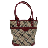 Luxury Burberry Nova Check Shoulder Bag Canvas Beige Auth bs13392