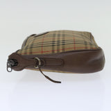 Luxury BurberrySs Nova Check Clutch Bag Canvas Beige Auth bs13410