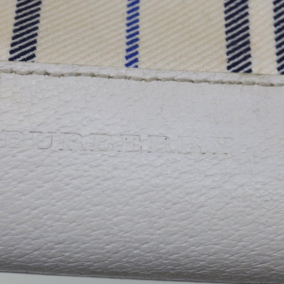 Luxury Burberry Tote Bag Canvas White Auth bs13470