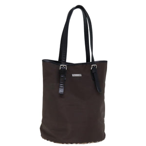 Luxury BurberrySs Nova Check Blue Label Shoulder Bag Nylon Brown Beige Auth bs13690