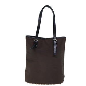 Luxury BurberrySs Nova Check Blue Label Shoulder Bag Nylon Brown Beige Auth bs13690
