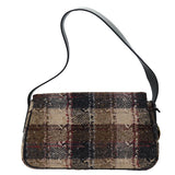 Luxury Burberry Nova Check Shoulder Bag Wool Beige Auth bs13694