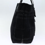 Luxury Burberry Nova Check Hand Bag Wool Black Auth bs13719