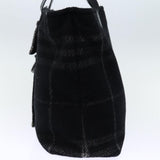 Luxury Burberry Nova Check Hand Bag Wool Black Auth bs13719