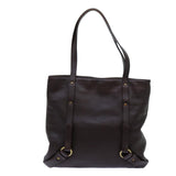 Luxury Burberry Tote Bag Leather Brown Auth bs13779