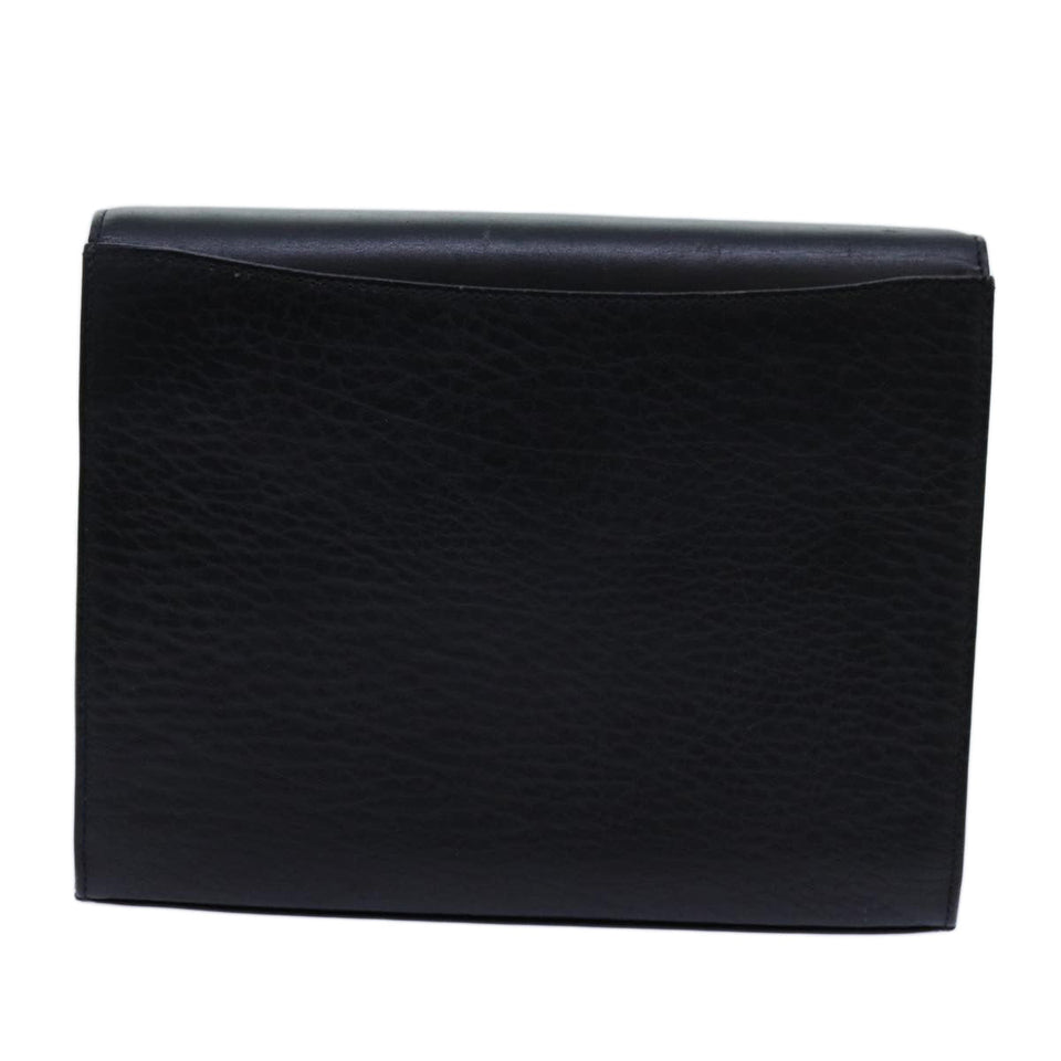 Luxury BurberrySs Shoulder Bag Leather Black Auth bs13801