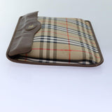 Luxury BurberrySs Nova Check Clutch Bag Canvas Beige Auth bs13819