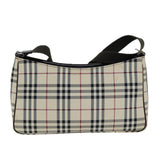 Luxury Burberry Nova Check Shoulder Bag Canvas Beige Auth bs13859