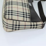 Luxury Burberry Nova Check Shoulder Bag Canvas Beige Auth bs13859