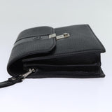 Luxury BurberrySs Clutch Bag Leather Black Auth bs13915