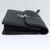 Luxury BurberrySs Clutch Bag Leather Black Auth bs13915