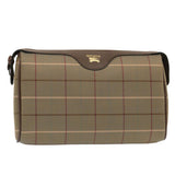 Luxury BurberrySs Nova Check Clutch Bag Canvas Beige Auth bs14027