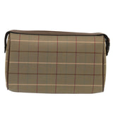 Luxury BurberrySs Nova Check Clutch Bag Canvas Beige Auth bs14027