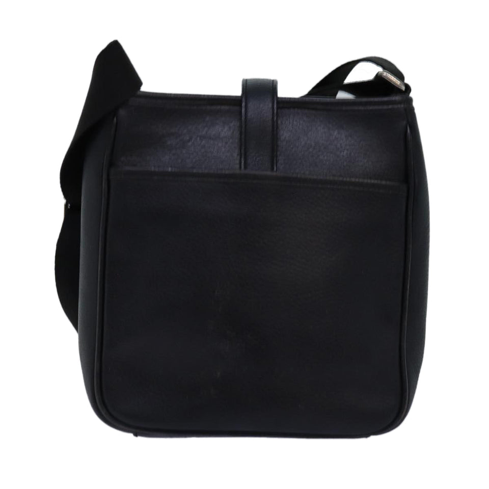 Luxury Burberry Shoulder Bag Leather Black Auth bs14162