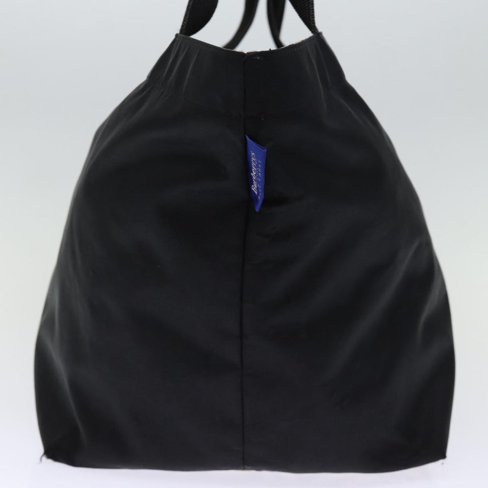 Luxury BurberrySs Nova Check Blue Label Hand Bag Nylon Black Auth bs14212
