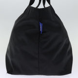Luxury BurberrySs Nova Check Blue Label Hand Bag Nylon Black Auth bs14212