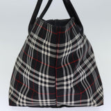 Luxury BurberrySs Nova Check Blue Label Tote Bag Nylon Black White Auth bs14251