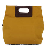 Luxury BurberrySs Nova Check Blue Label Hand Bag Nylon Yellow Auth bs14254