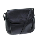 Luxury BurberrySs Shoulder Bag Leather Black Auth bs14276