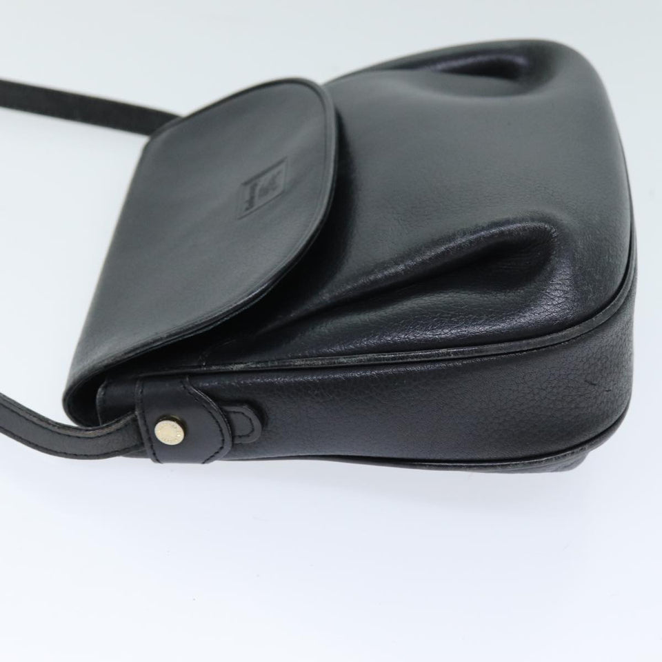 Luxury BurberrySs Shoulder Bag Leather Black Auth bs14276