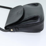Luxury BurberrySs Shoulder Bag Leather Black Auth bs14276