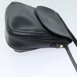 Luxury BurberrySs Shoulder Bag Leather Black Auth bs14276