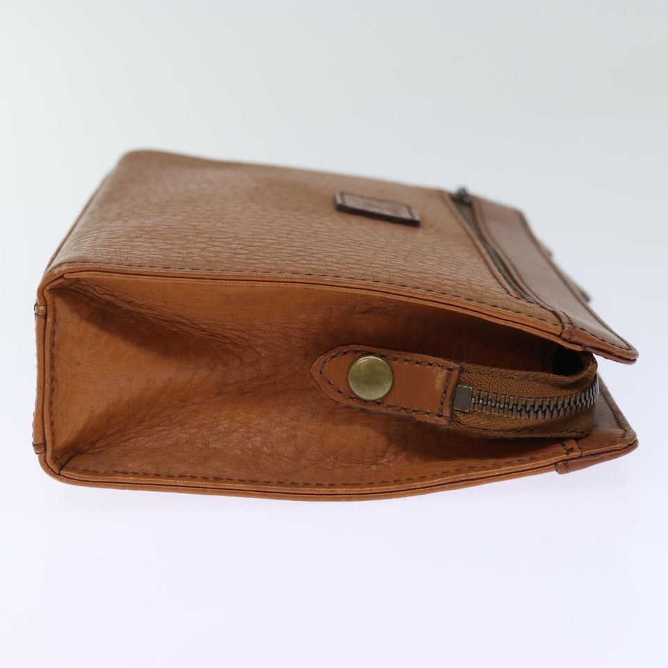 Luxury BurberrySs Clutch Bag Leather Brown Auth bs14286