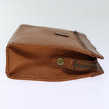 Luxury BurberrySs Clutch Bag Leather Brown Auth bs14286