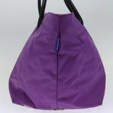 Luxury BurberrySs Nova Check Blue Label Tote Bag Nylon Purple Auth bs14287