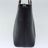 Luxury Burberry Tote Bag Leather Black Auth bs14319