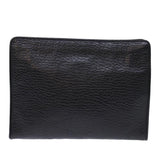 Luxury BurberrySs Clutch Bag Leather Black Auth bs14320
