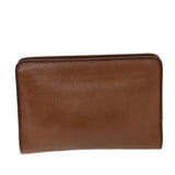 Luxury BurberrySs Clutch Bag Leather Brown Auth bs14350