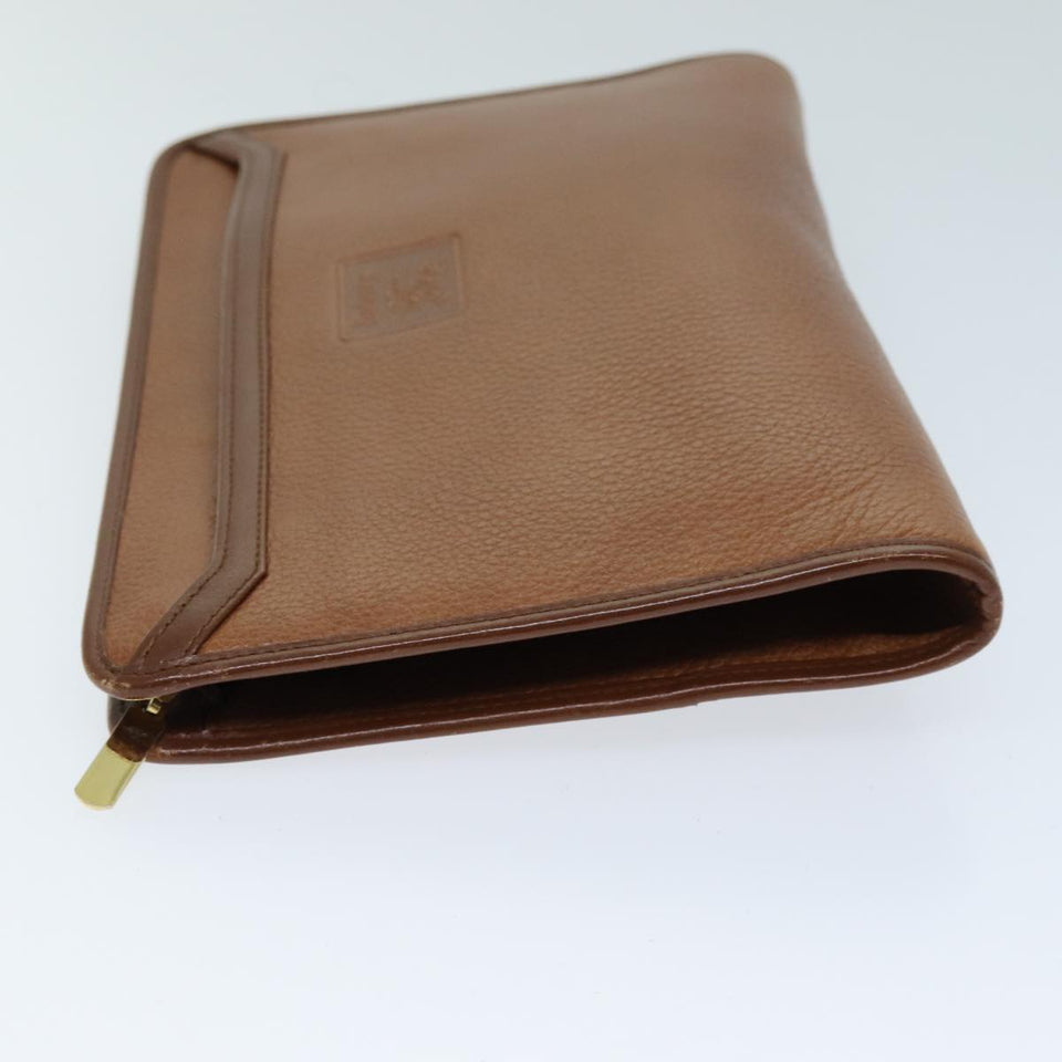 Luxury BurberrySs Clutch Bag Leather Brown Auth bs14350