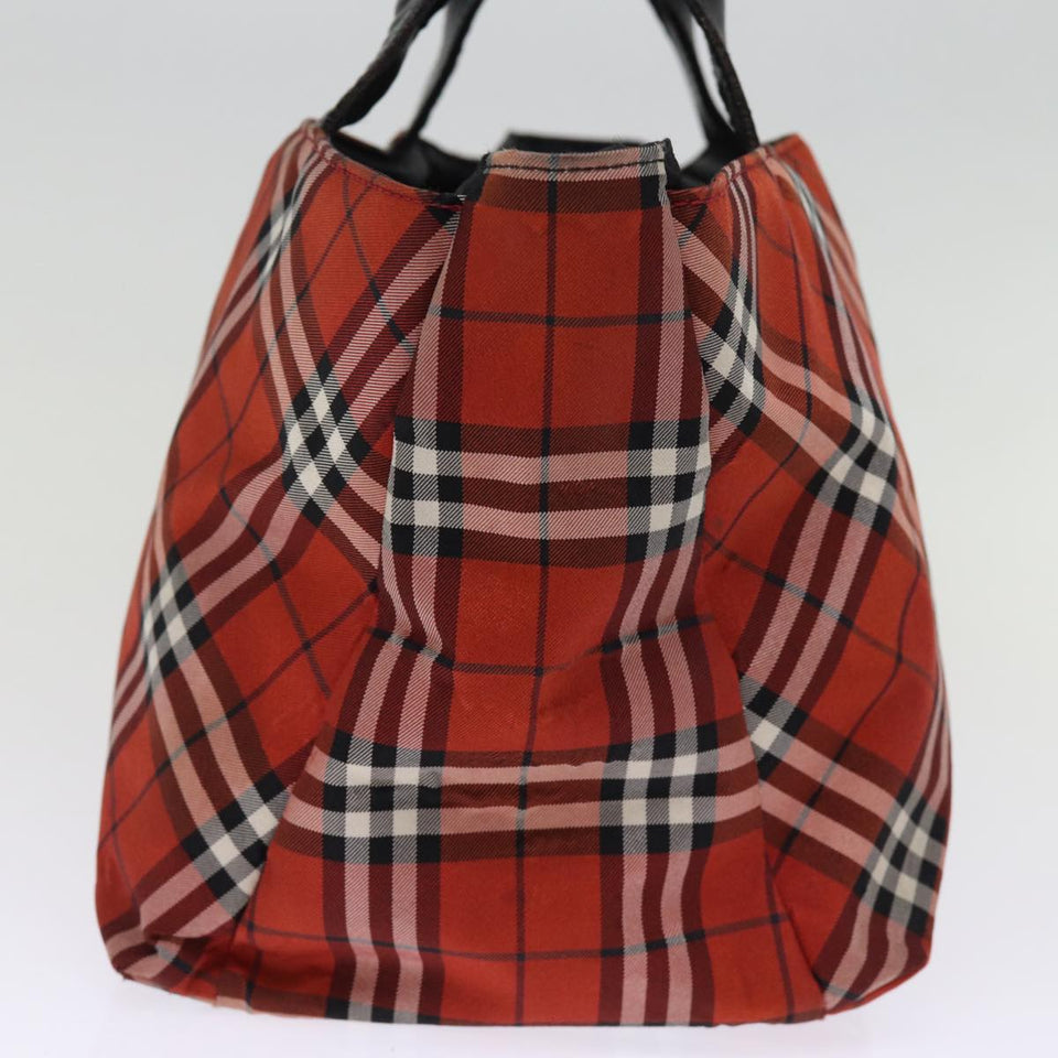 Luxury Burberry Nova Check Hand Bag Nylon Red Auth bs14384
