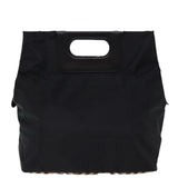 Luxury BurberrySs Nova Check Blue Label Hand Bag Nylon Black Beige Auth bs14388