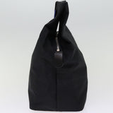 Luxury BurberrySs Nova Check Blue Label Hand Bag Nylon Black Beige Auth bs14388