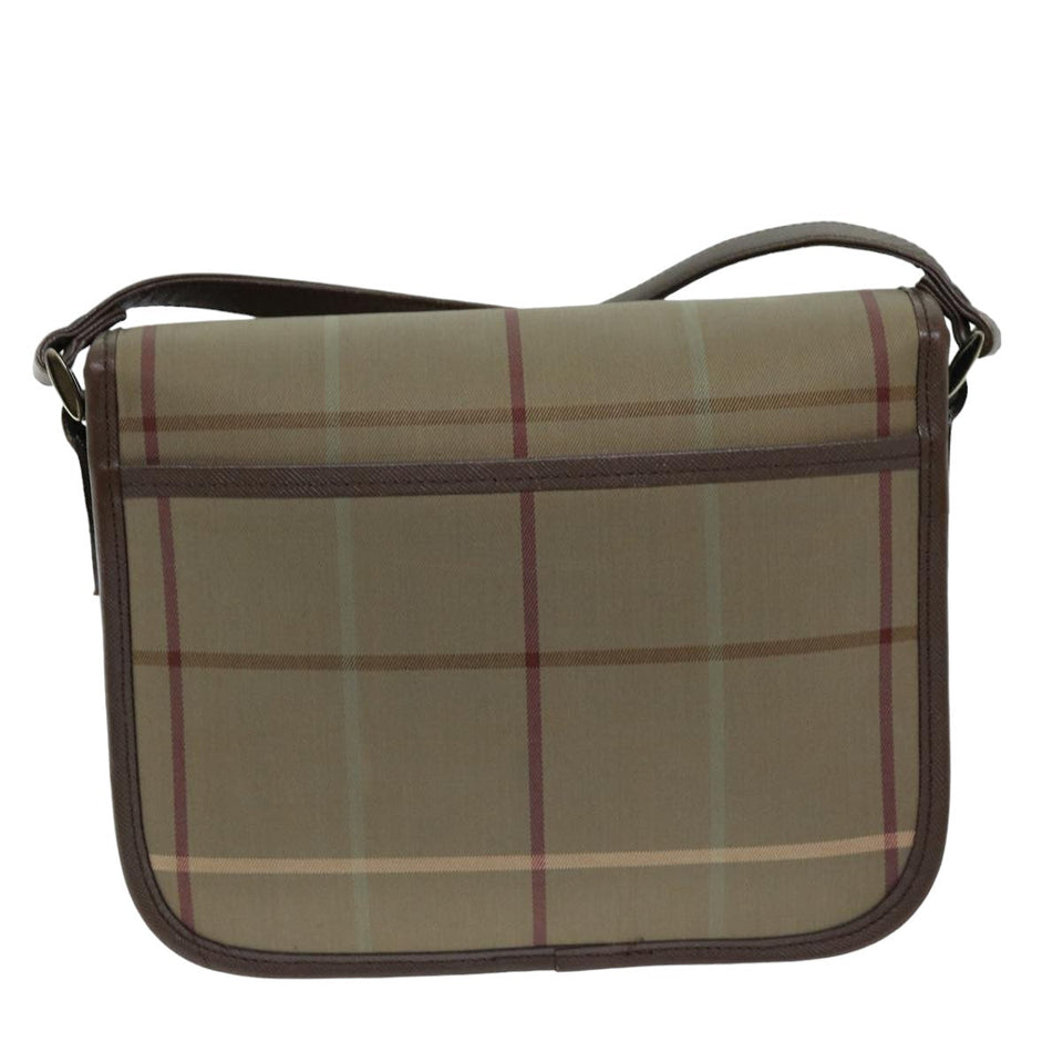 Luxury BurberrySs Nova Check Shoulder Bag Canvas Beige Auth bs14432