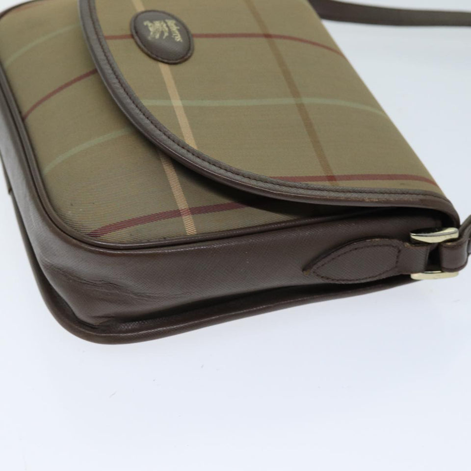 Luxury BurberrySs Nova Check Shoulder Bag Canvas Beige Auth bs14432