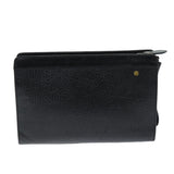 Luxury BurberrySs Clutch Bag Leather Black Auth bs14433