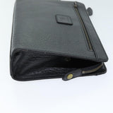 Luxury BurberrySs Clutch Bag Leather Black Auth bs14433