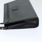 Luxury BurberrySs Clutch Bag Leather Black Auth bs14433