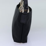 Luxury Burberry Nova Check Shoulder Bag Nylon Black Beige Auth bs14564