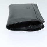 Luxury BurberrySs Clutch Bag Leather Black Auth bs14646