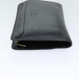 Luxury BurberrySs Clutch Bag Leather Black Auth bs14646