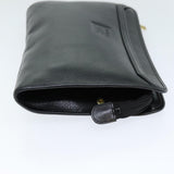 Luxury BurberrySs Clutch Bag Leather Black Auth bs14647