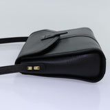 Luxury BurberrySs Shoulder Bag Leather Black Auth bs14648