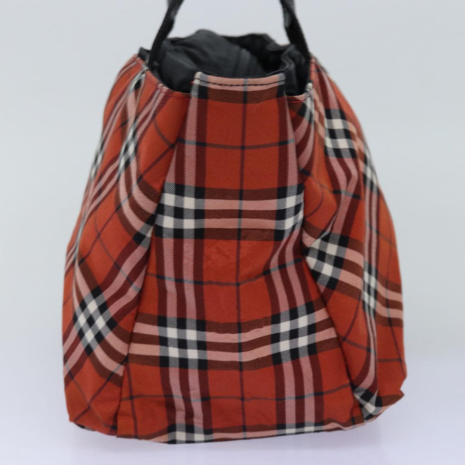 Luxury Burberry Nova Check Hand Bag Nylon Red Auth bs14690