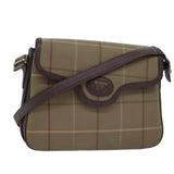 Luxury BurberrySs Nova Check Shoulder Bag Canvas Beige Auth bs14715