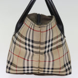Luxury BurberrySs Nova Check Blue Label Hand Bag Nylon Beige Auth bs14769